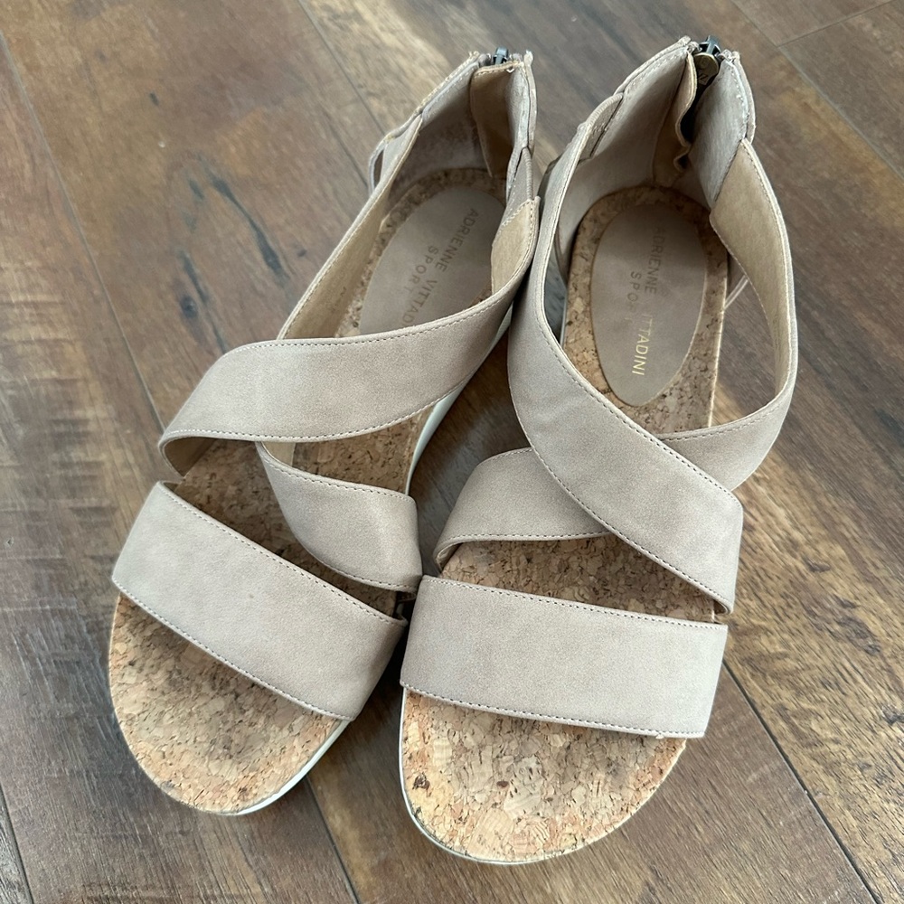 Women's Adrienne Vittadini Beige Sandals